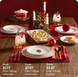 Walmart Glad Tidings tableware offer
