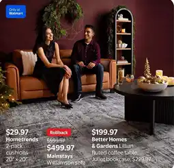 Walmart Hometrends Cushions offer
