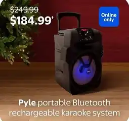Walmart Pyle portable Bluetooth rechargeable karaoke system offer