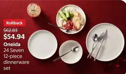 Walmart Oneida 24 Seven dinnerware set offer