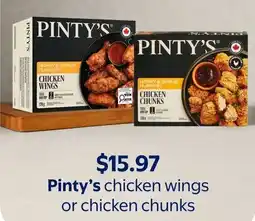 Walmart Pinty's chicken wings or chicken chunks offer