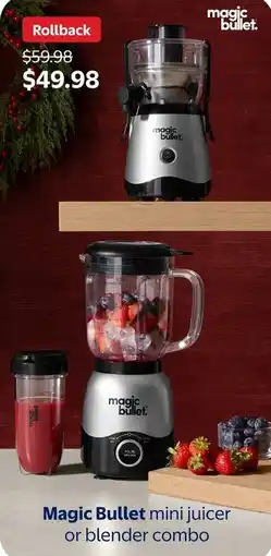 Walmart Magic Bullet mini juicer or blender combo offer