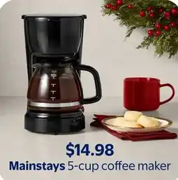 Walmart Mainstays 5-cup coffee maker offer