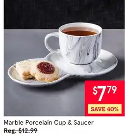 Kitchen Stuff Plus Marble Porcelain Cup & Saucer offer