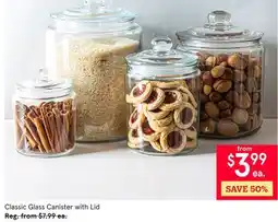 Kitchen Stuff Plus Classic Glass Canister with Lid offer