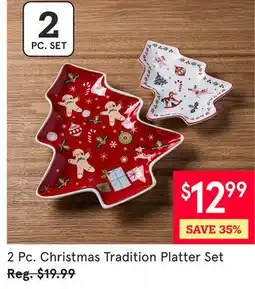 Kitchen Stuff Plus 2 Pc. Christmas Tradition Platter Set offer