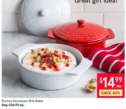 Kitchen Stuff Plus Rustica Stoneware Brie Baker offer