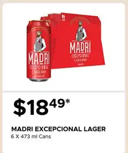 The Beer Store MADRI EXCEPCIONAL LAGER offer
