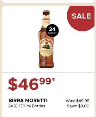 The Beer Store BIRRA MORETTI offer