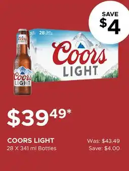 The Beer Store COORS LIGHT offer