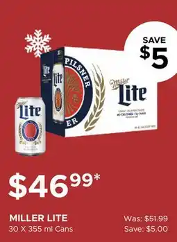 The Beer Store MILLER LITE offer