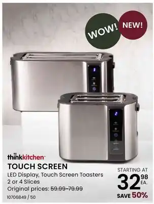 Stokes TOUCH SCREEN LED Display, Touch Screen Toasters 2 or 4 Slices offer