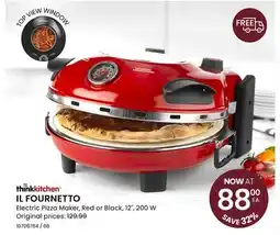 Stokes IL FOURNETTO Electric Pizza Maker, Red or Black, 12, 200 W offer