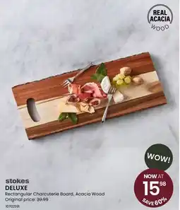 Stokes DELUXE Rectangular Charcuterie Board, Acacia Wood offer