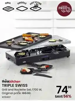 Stokes TRIPLE SWISS Grill and Raclette Set offer