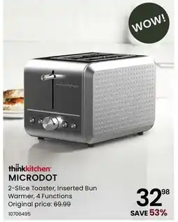 Stokes MICRODOT 2-Slice Toaster, Inserted Bun Warmer, 4 Functions offer