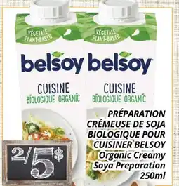 Supermarché PA PRÉPARATION CRÉMEUSE DE SOJA BIOLOGIQUE POUR CUISINER BELSOY | Organic Creamy Soya Preparation offer