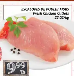 Supermarché PA ESCALOPES DE POULET FRAIS | Fresh Chicken Cutlets offer