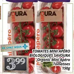 Supermarché PA TOMATES MINI APÉRO BIOLOGIQUES SAVOURA | Organic Mini Apéro Tomatoes offer