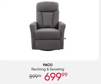 Meubles RD PACO Reclining & Swiveling offer