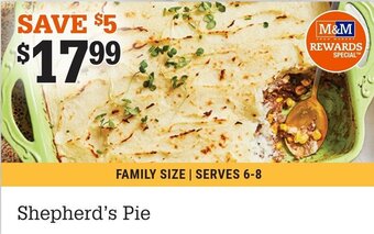M & M Food Market Shepherd's pie offer