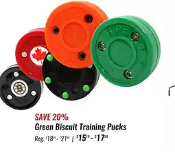 Hockey Life GREEN BISCUIT TRAINING PUCKS offer