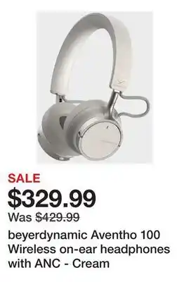 Newegg beyerdynamic Aventho 100 Wireless on-ear headphones with ANC - Cream offer