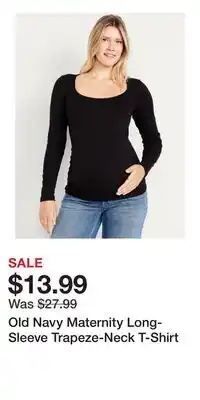 Old Navy Old Navy Maternity Long-Sleeve Trapeze-Neck T-Shirt offer
