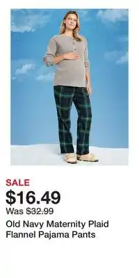 Old Navy Old Navy Maternity Plaid Flannel Pajama Pants offer