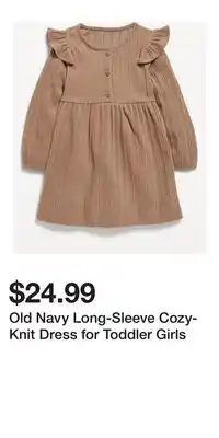 Old Navy Old Navy Long-Sleeve Cozy-Knit Dress for Toddler Girls offer