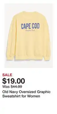 Old Navy Old Navy Oversized Graphic Sweatshirt for Women offer