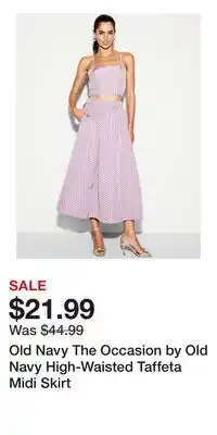 Old Navy Old Navy The Occasion by Old Navy High-Waisted Taffeta Midi Skirt offer