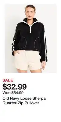 Old Navy Old Navy Loose Sherpa Quarter-Zip Pullover offer