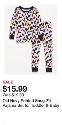 Old Navy Old Navy Printed Snug-Fit Pajama Set for Toddler & Baby offer
