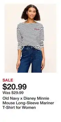 Old Navy Old Navy x Disney Minnie Mouse Long-Sleeve Mariner T-Shirt for Women offer