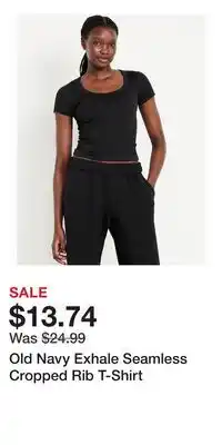 Old Navy Old Navy Exhale Seamless Cropped Rib T-Shirt offer