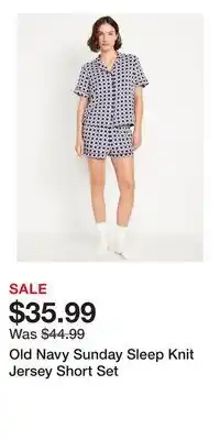 Old Navy Old Navy Sunday Sleep Knit Jersey Short Set offer