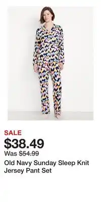 Old Navy Old Navy Sunday Sleep Knit Jersey Pant Set offer