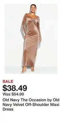 Old Navy Old Navy The Occasion by Old Navy Velvet Off-Shoulder Maxi Dress offer