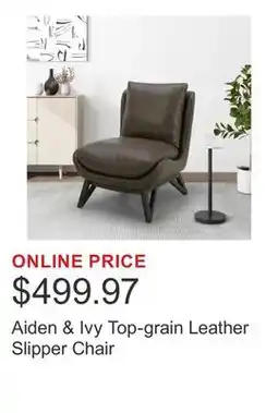 Costco Aiden & Ivy Top-grain Leather Slipper Chair offer