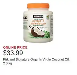 Costco Kirkland Signature Organic Virgin Coconut Oil, 2.3 kg offer
