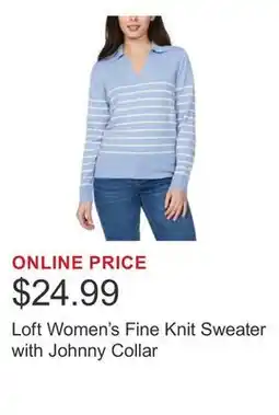 Costco Loft Women's Fine Knit Sweater with Johnny Collar offer