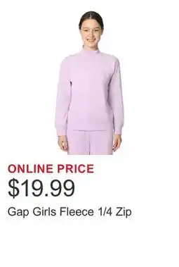 Costco Gap Girls Fleece 1/4 Zip offer