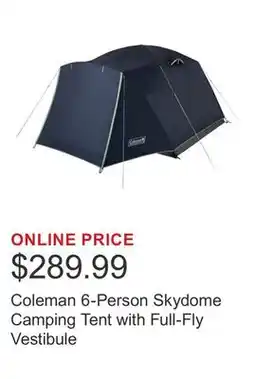 Costco Coleman 6-Person Skydome Camping Tent with Full-Fly Vestibule offer