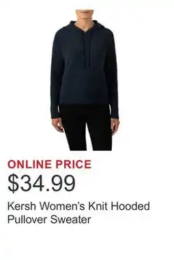 Costco Kersh Women's Knit Hooded Pullover Sweater offer