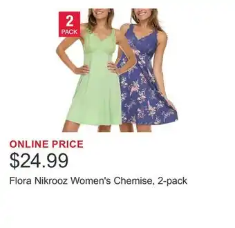 Costco Flora Nikrooz Women's Chemise, 2-pack offer