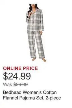 Costco Bedhead Women's Cotton Flannel Pajama Set, 2-piece offer