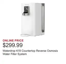 Costco Waterdrop K19 Countertop Reverse Osmosis Water Filter System offer