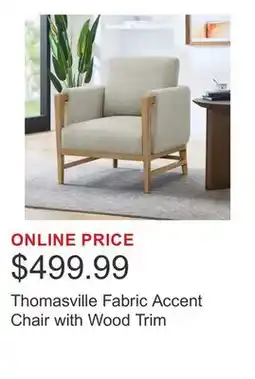 Costco Thomasville Fabric Accent Chair with Wood Trim offer