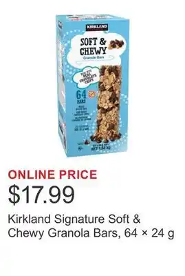 Costco Kirkland Signature Soft & Chewy Granola Bars, 64 × 24 g offer